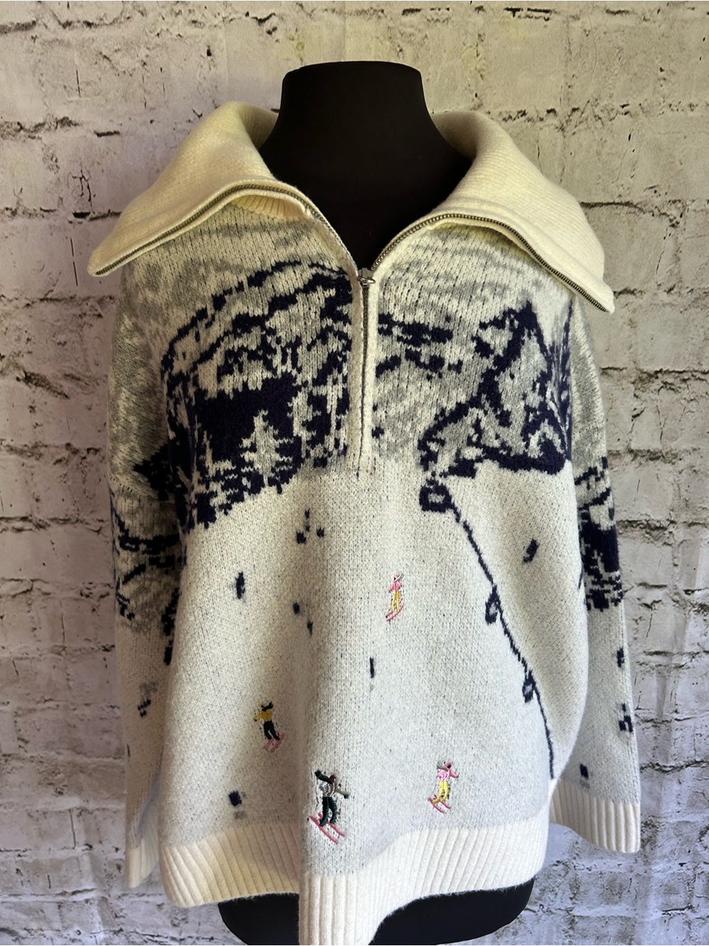 Women’s Wild Fable Polo Collar Quarter Zip Novelty Pullover Sweater